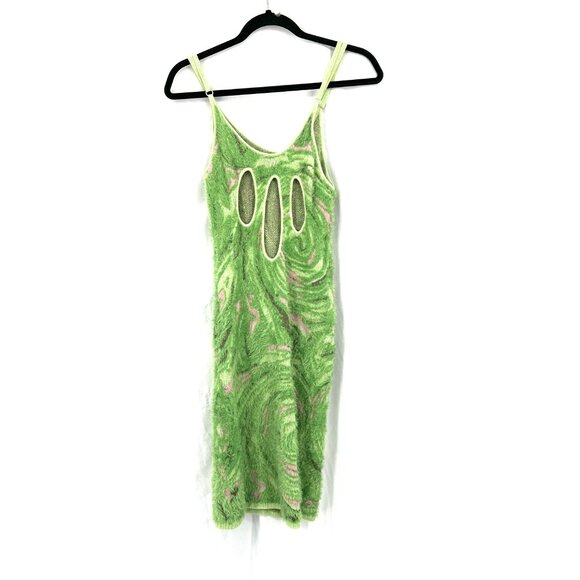 House of Sunny hockney bodycon green eyelash dress lime green retro festival 6 - Picture 12 of 15